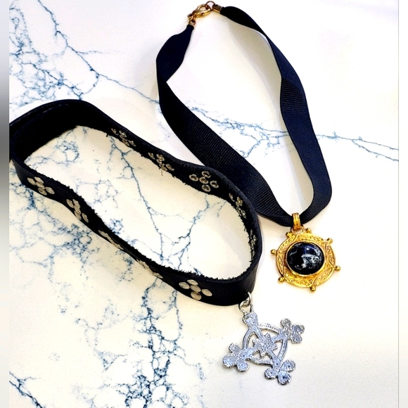 Y2k- Gothic Choker Bundle- with pendants - Picture 2 of 5